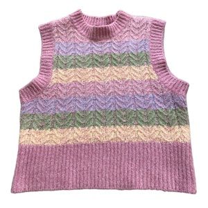 FOREVER 21 Women’s Cropped Pastel Knit Sweater Vest. Size: M